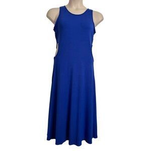 See You Monday Los Angeles Blue Cut Out Midi Dress Sleeveless Size XL Stretchy N